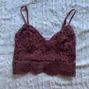 Plum purple lace crop top